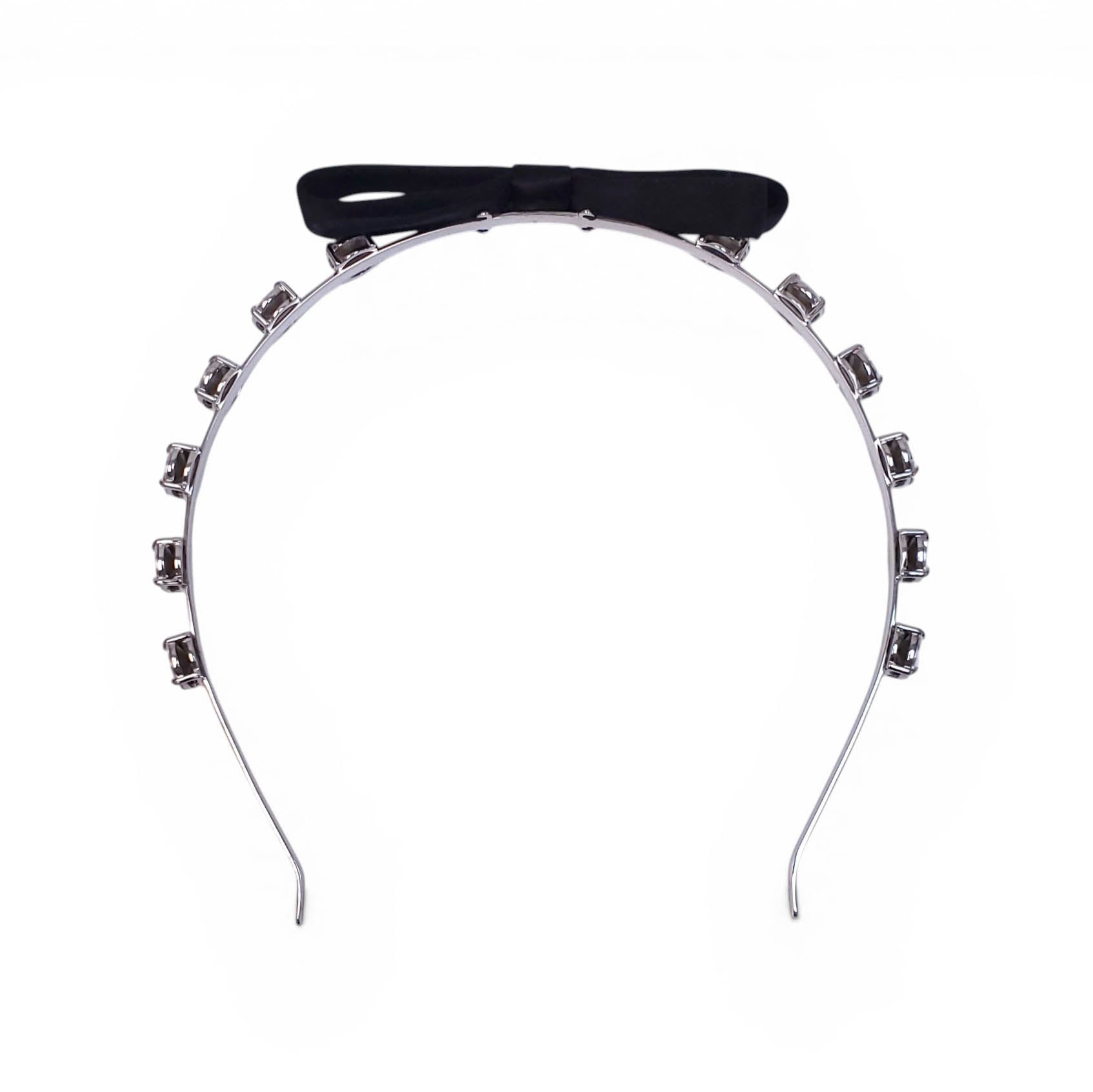 MIU MIU CRYSTAL HEADBAND WITH BOW