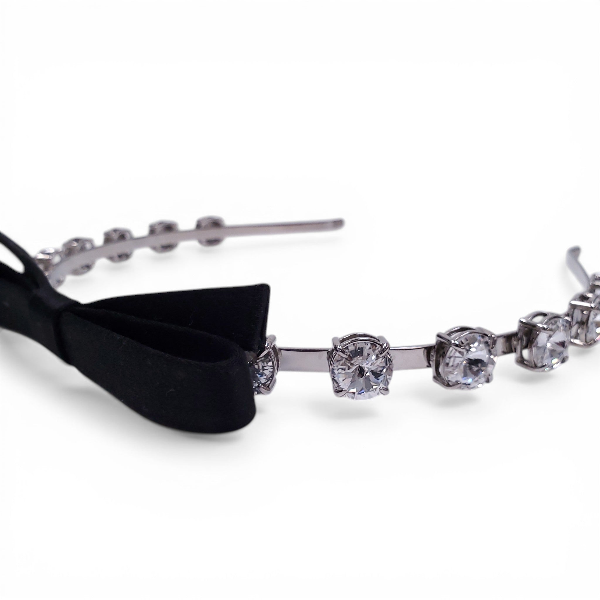MIU MIU CRYSTAL HEADBAND WITH BOW