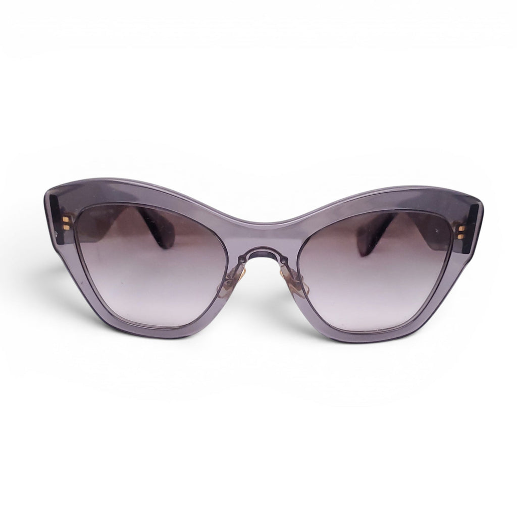 MIU MIU GREY LUCITE LOGO SUNGLASSES