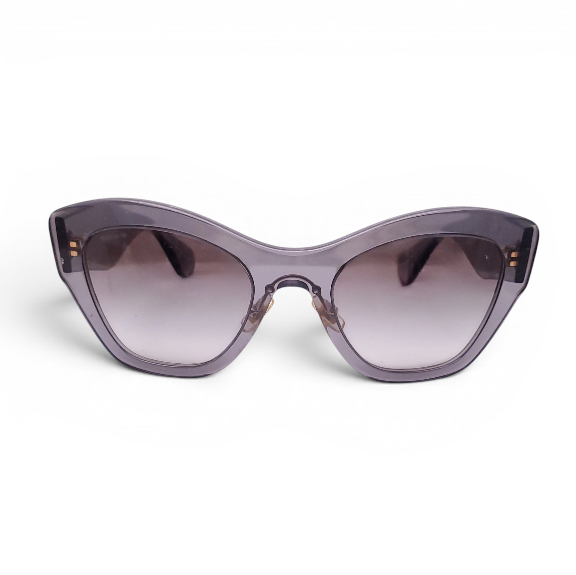 MIU MIU GREY LUCITE LOGO SUNGLASSES