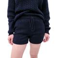 MIU MIU NAVY CABLEKNIT CASHMERE SWEATER SHORTS - SIZE 36