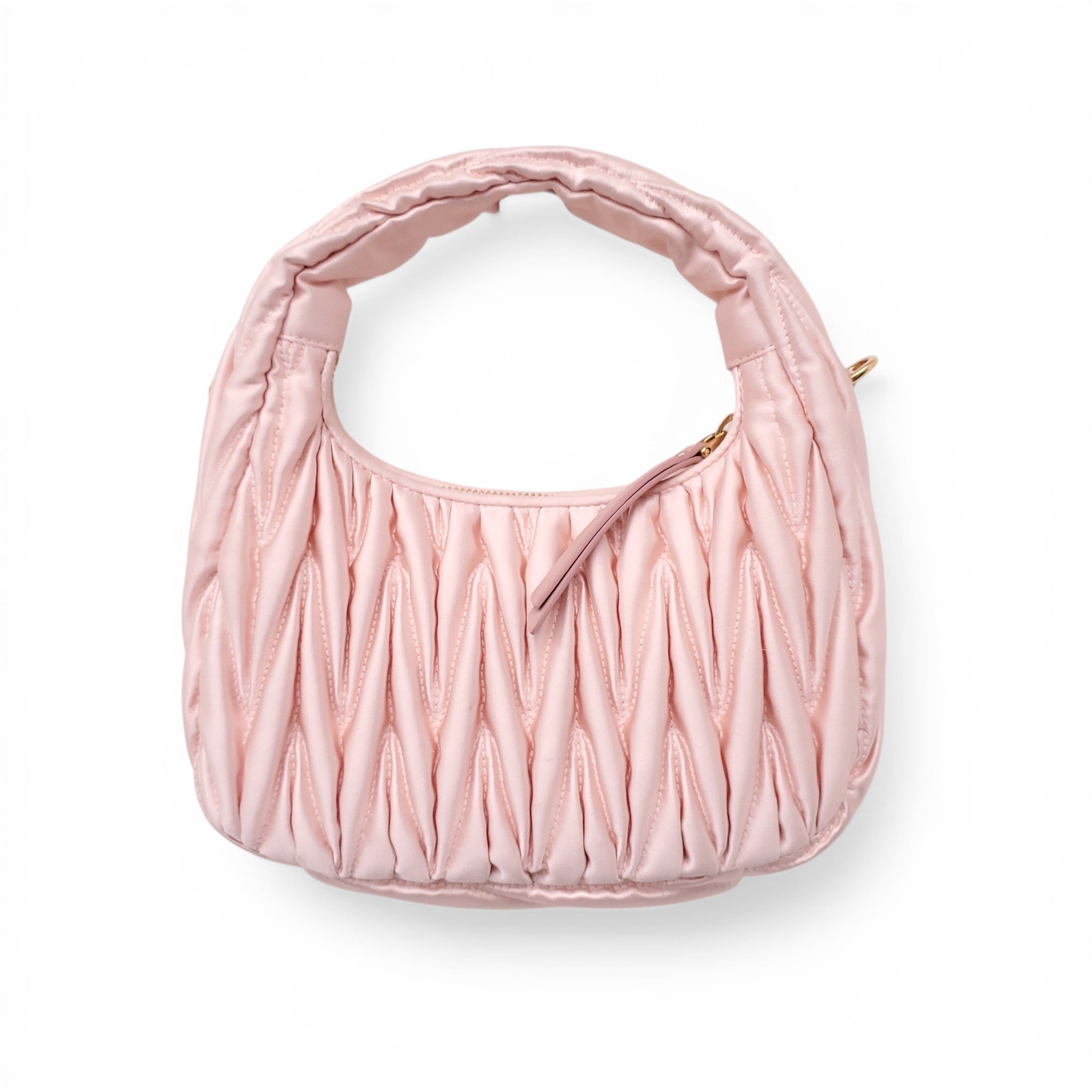 MIU MIU PINK SATIN MINI WANDER BAG