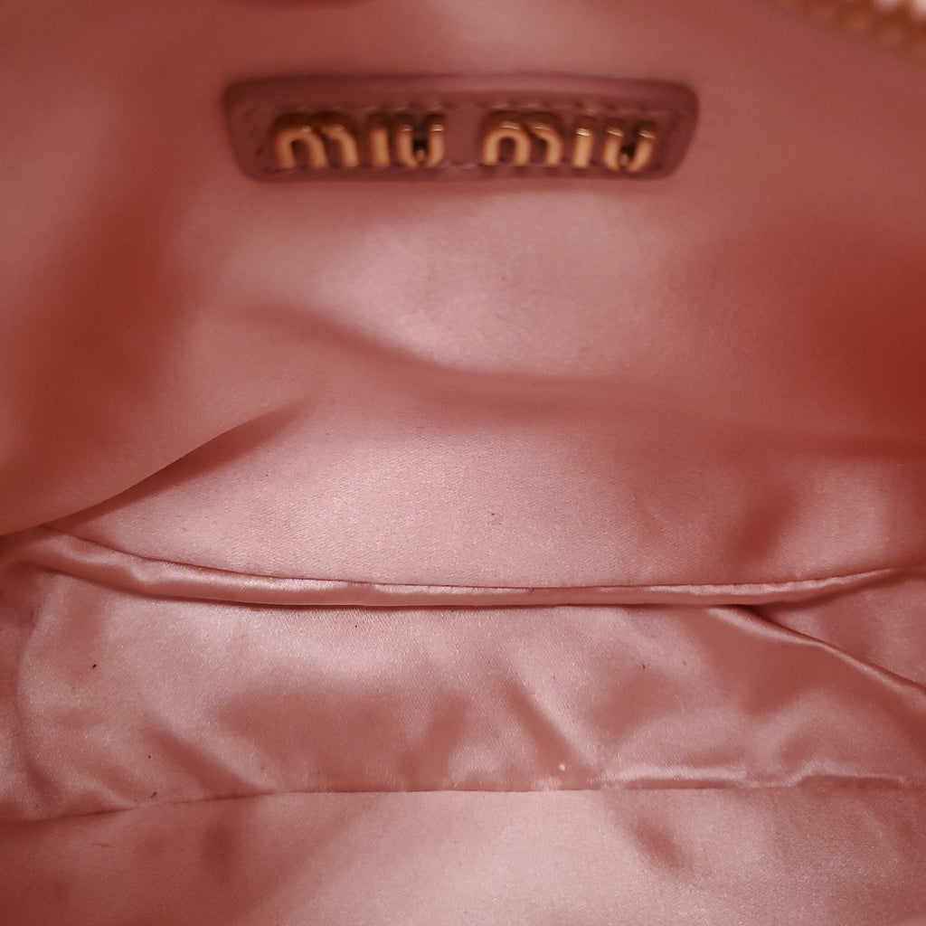 MIU MIU PINK SATIN MINI WANDER BAG