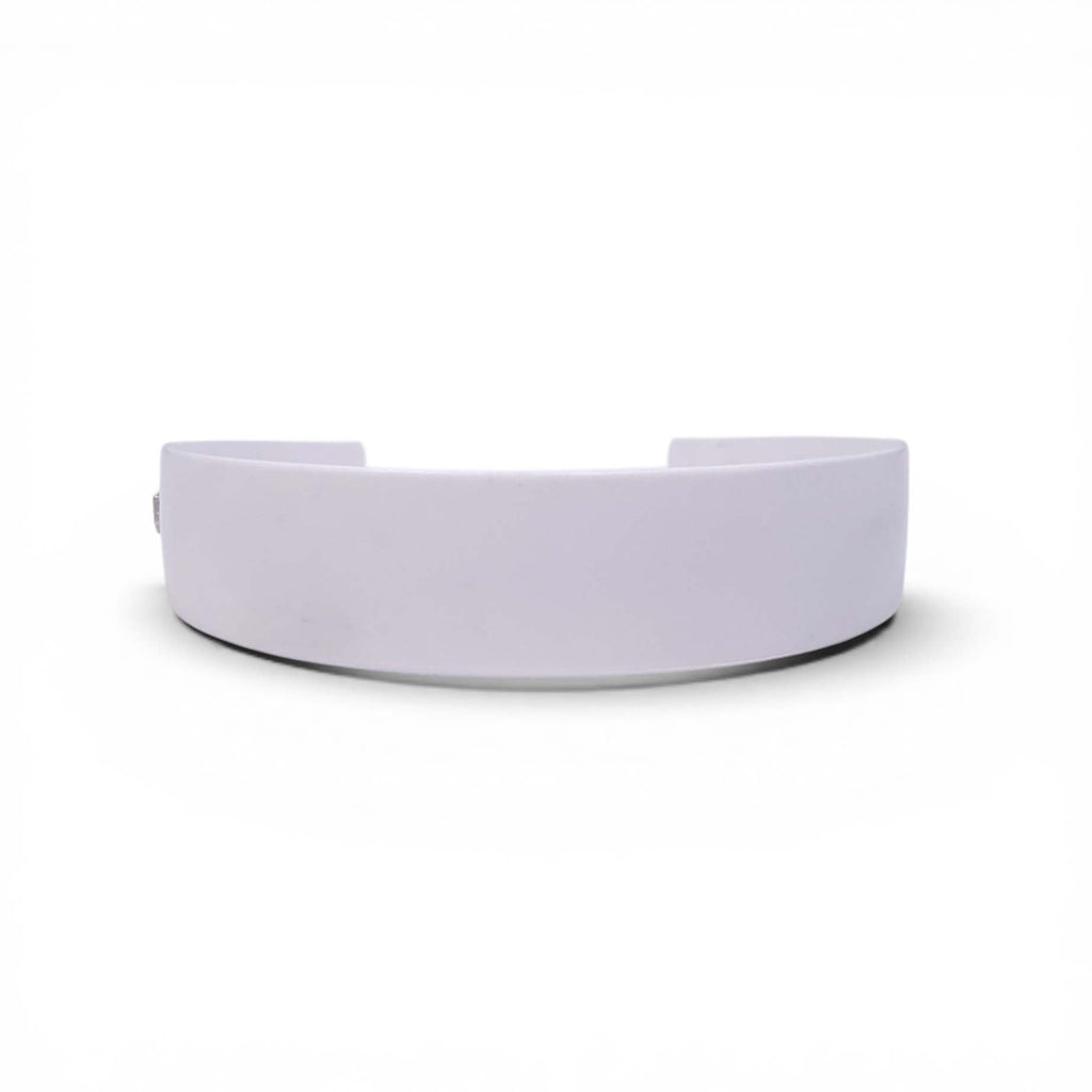 MIU MIU WHITE HEADBAND WITH CRYSTAL LOGO