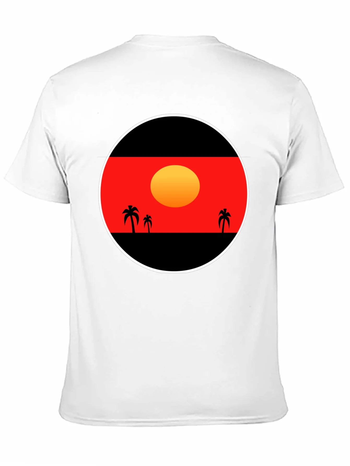 Sunset Palm Tee - Graphic Black T-Shirt