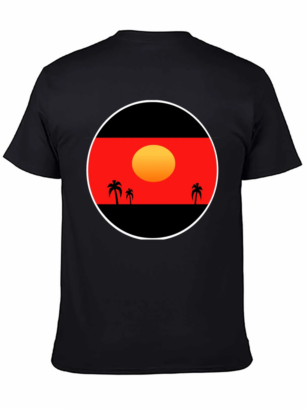 Sunset Palm Tee - Graphic Black T-Shirt