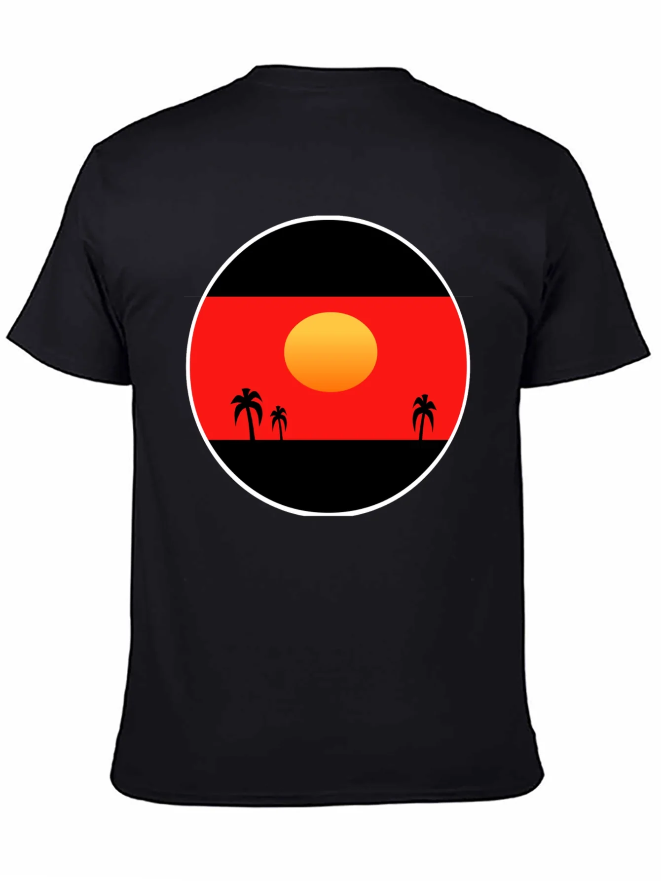Sunset Palm Tee - Graphic Black T-Shirt