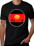 Sunset Palm Tee - Graphic Black T-Shirt