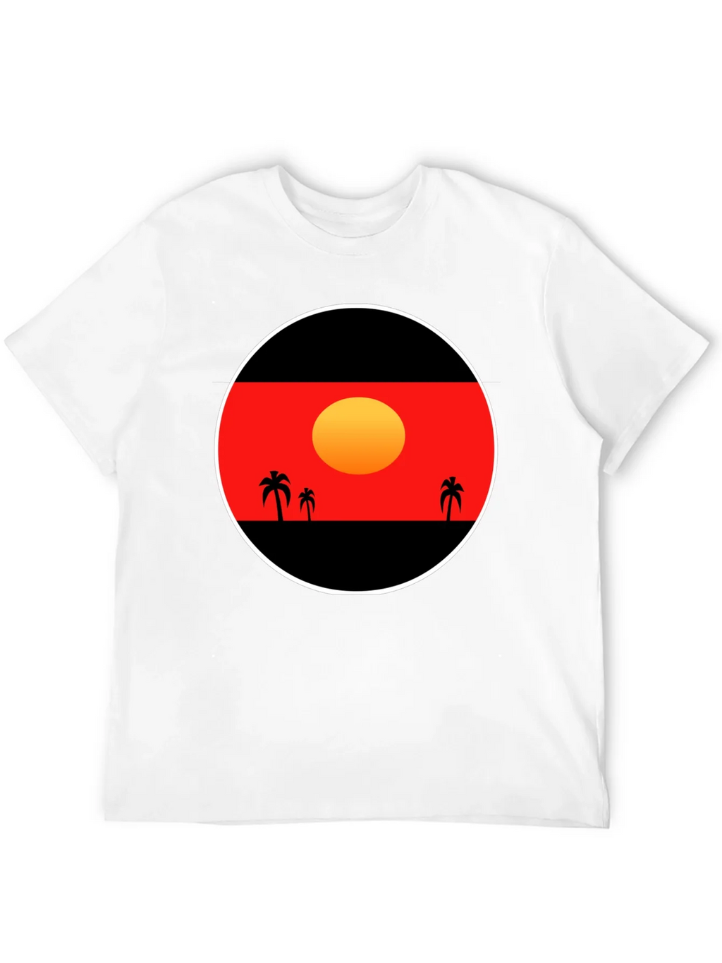Sunset Palm Tee - Graphic Black T-Shirt