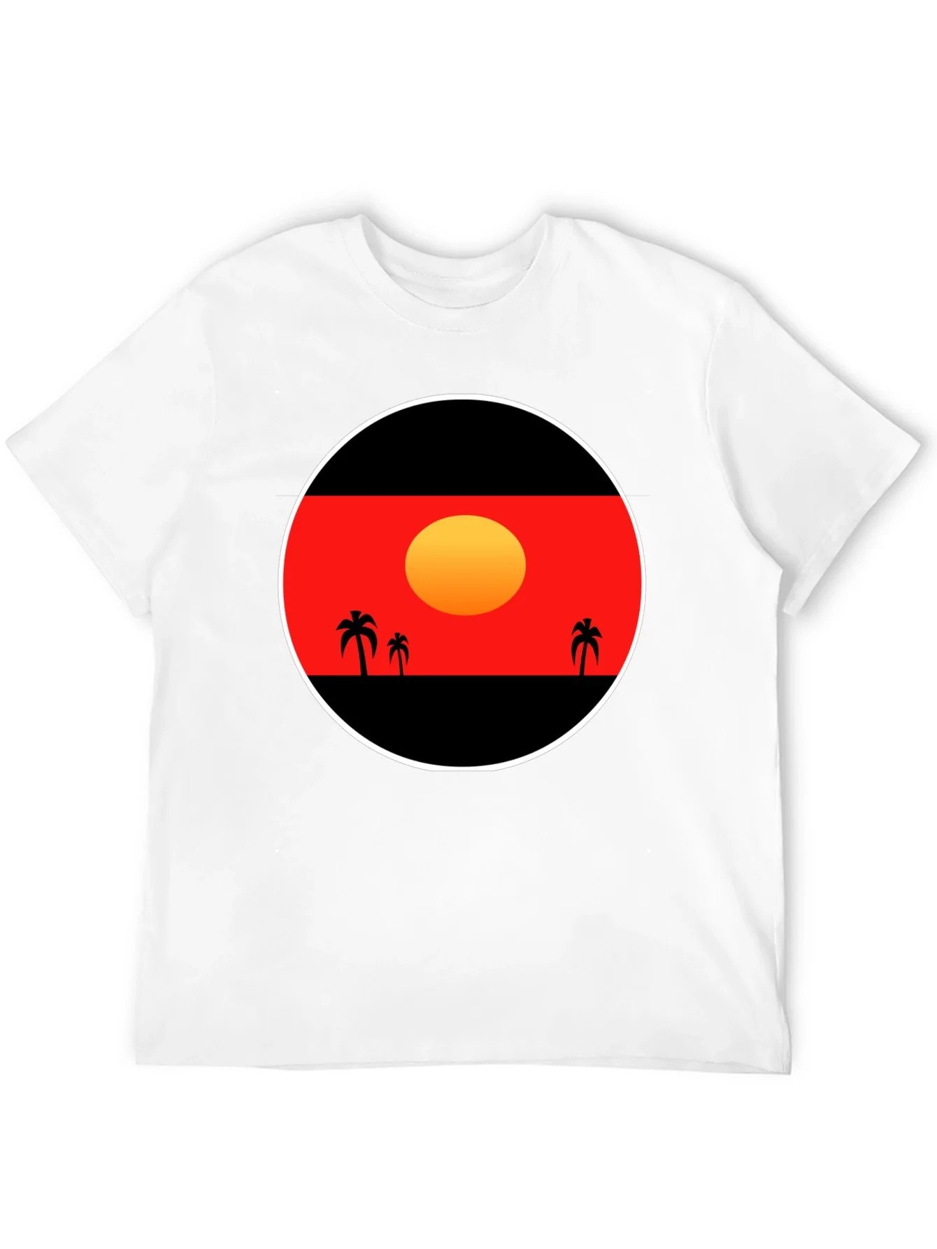 Sunset Palm Tee - Graphic Black T-Shirt