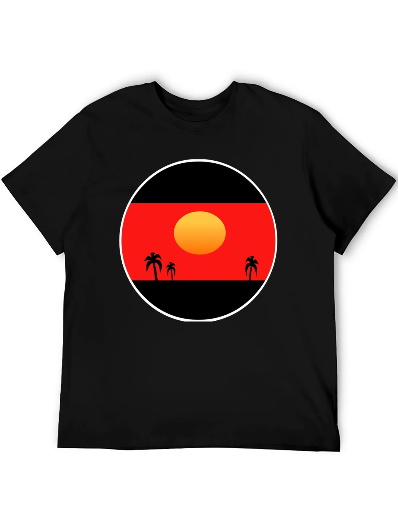 Sunset Palm Tee - Graphic Black T-Shirt