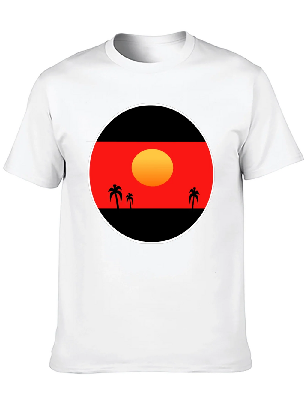 Sunset Palm Tee - Graphic Black T-Shirt
