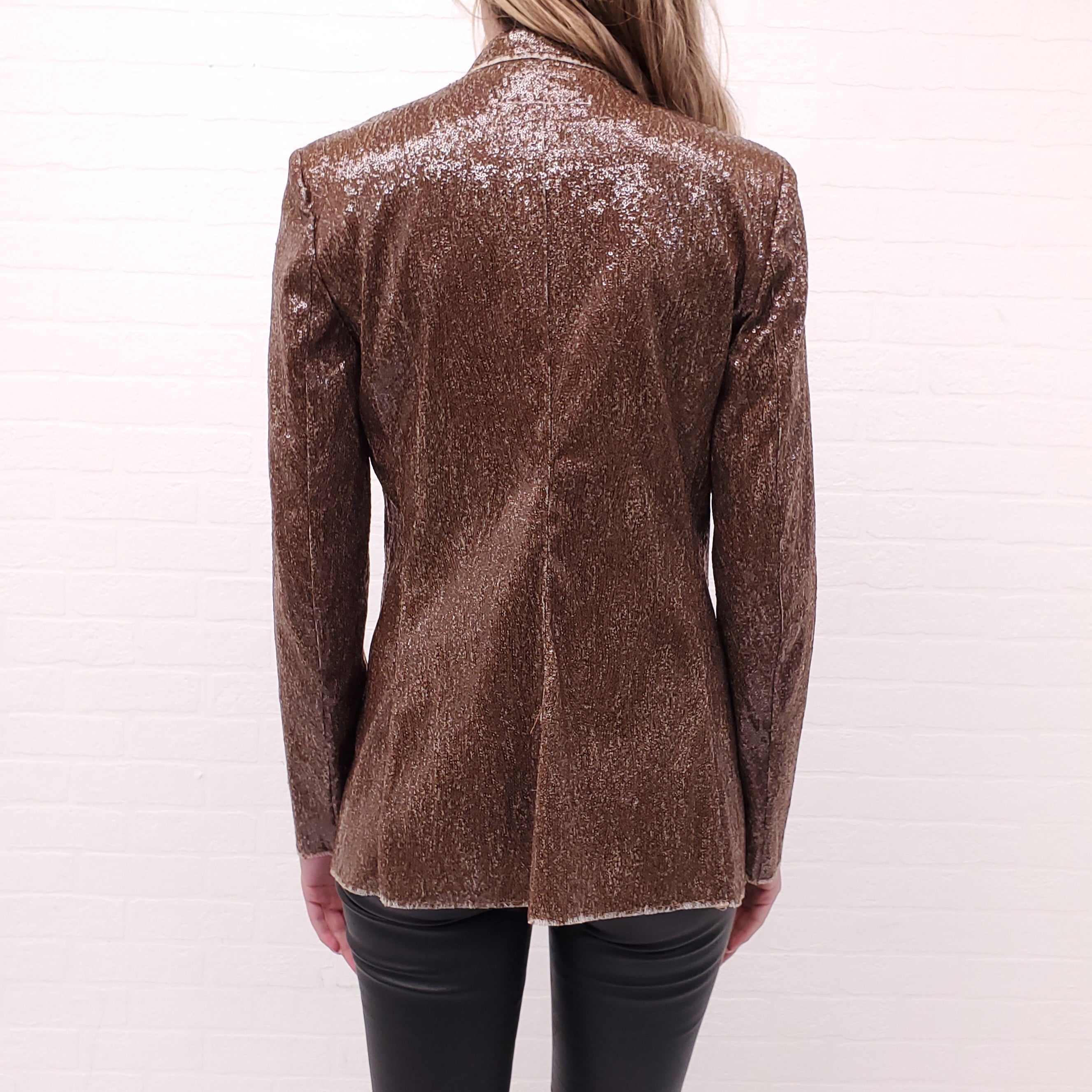 MM6 MAISON MARGIELA BROWN SEQUIN BLAZER - SIZE 42