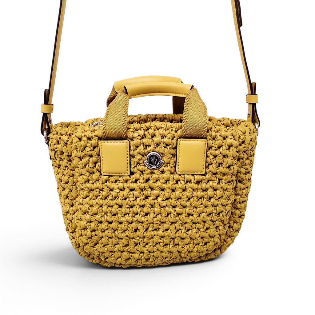 MONCLER YELLOW WOVEN CROSSBODY BAG
