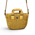 MONCLER YELLOW WOVEN CROSSBODY BAG