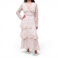 MONIQUE LHUILLIER WHITE LACE EYELET DRESS - SIZE US 6