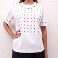 MONSE WHITE T-SHIRT WITH SILVER GROMMETS - SIZE S