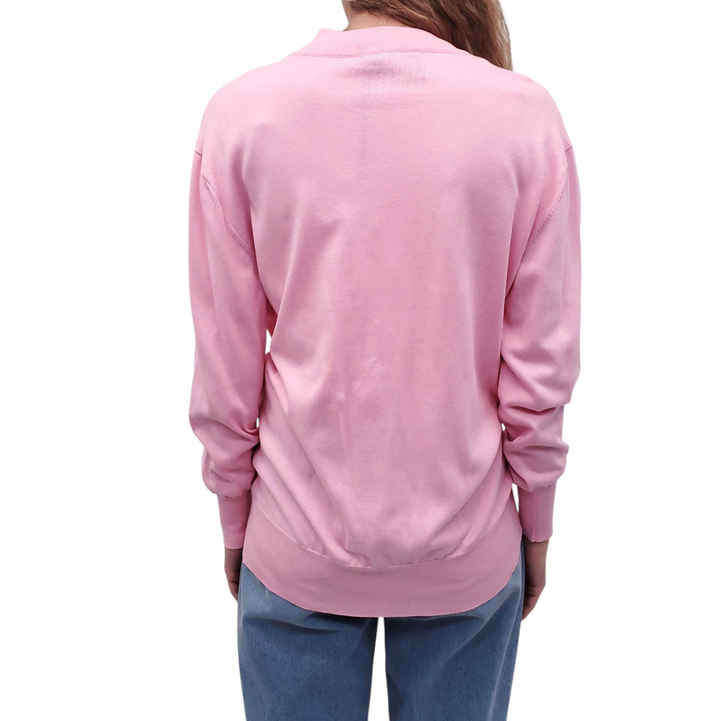 MOSCHINO COUTURE PINK OVERSIZED CARDIGAN WITH HEARTS - SIZE 2