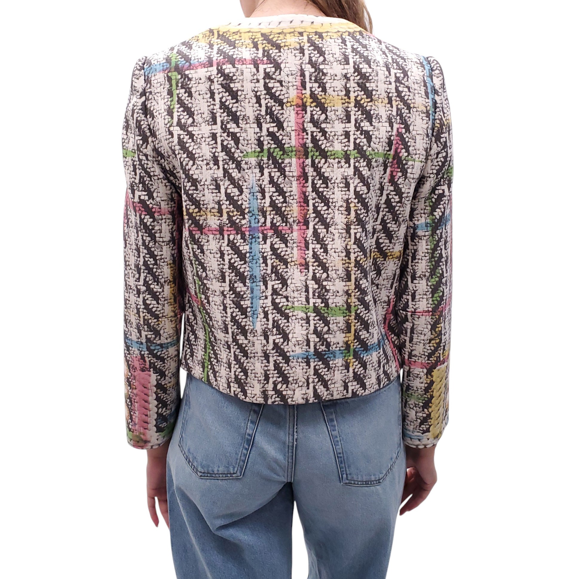MOSCHINO MULTICOLOURED PATTERNED PRINTED JACKET - SIZE M
