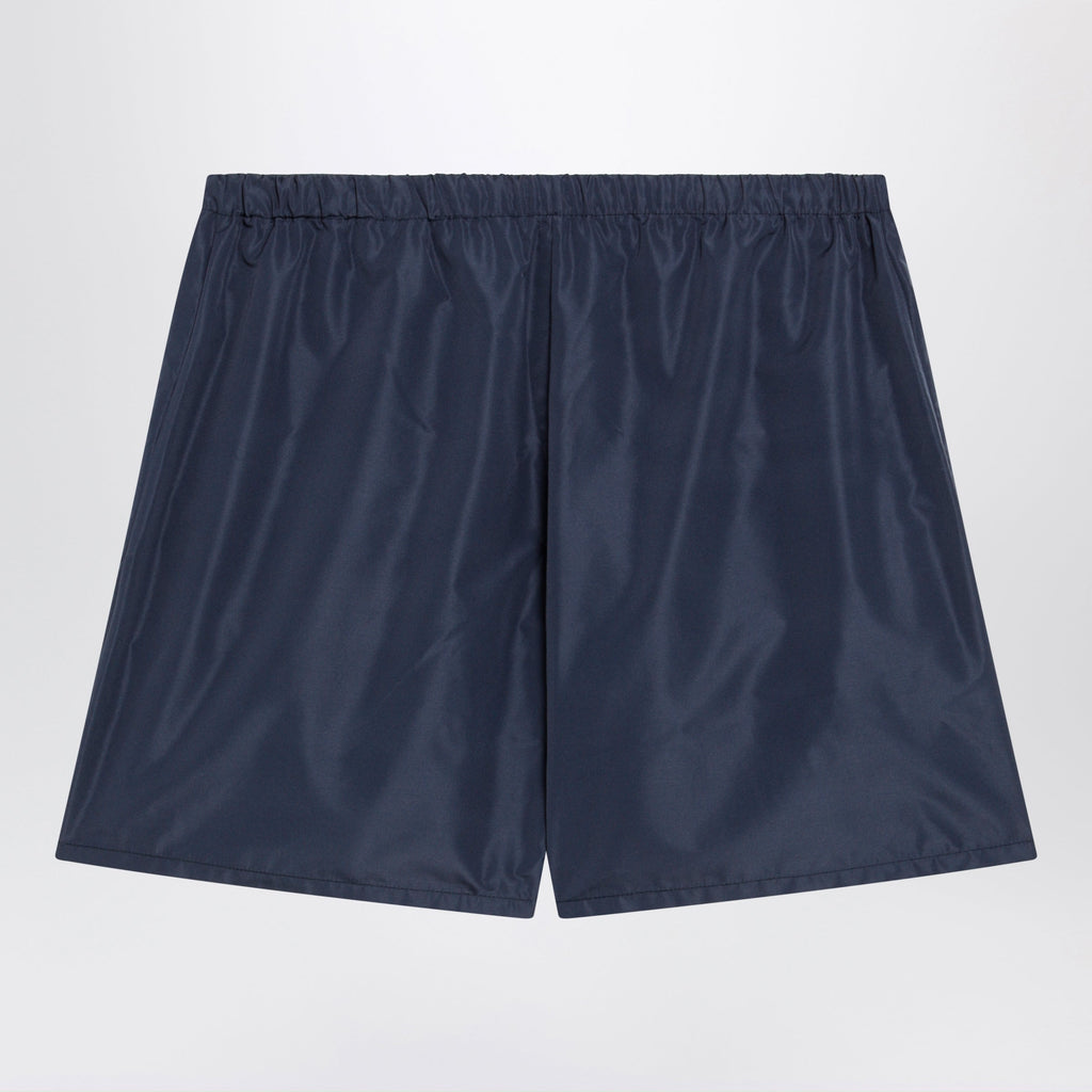 Miu Miu Tec Fabric Windproof Bermuda Shorts In Blue Women