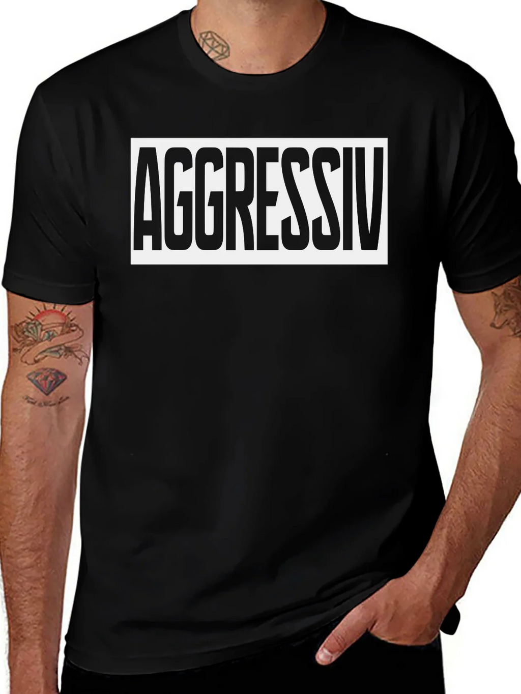 Aggressiv Graphic Tee - Bold Statement T-Shirt