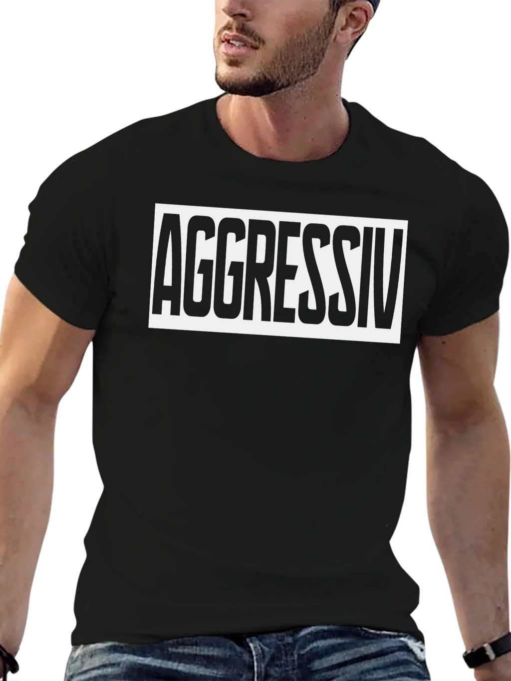 Aggressiv Graphic Tee - Bold Statement T-Shirt