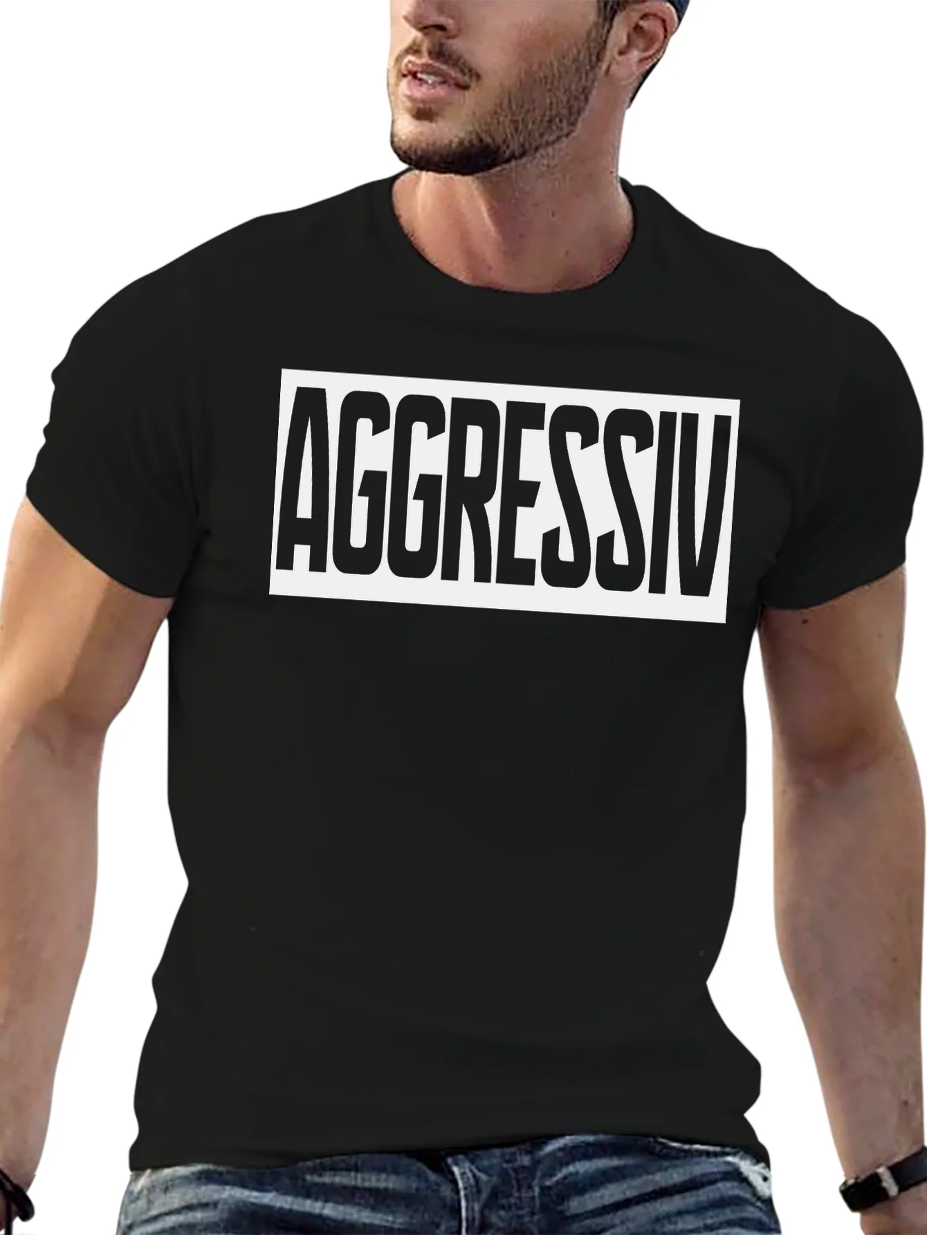 Aggressiv Graphic Tee - Bold Statement T-Shirt