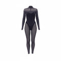 MUGLER X WOLFORD BLACK SHEER CATSUIT - SIZE S