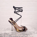 N21 METALLIC HEELS WITH BOW - SIZE 36