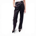 NANUSHKA BLACK VEGAN LEATHER PANTS WITH BELT - SIZE M