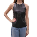 NANUSHKA BLACK VEGAN LEATHER SLEEVELESS TOP - SIZE M