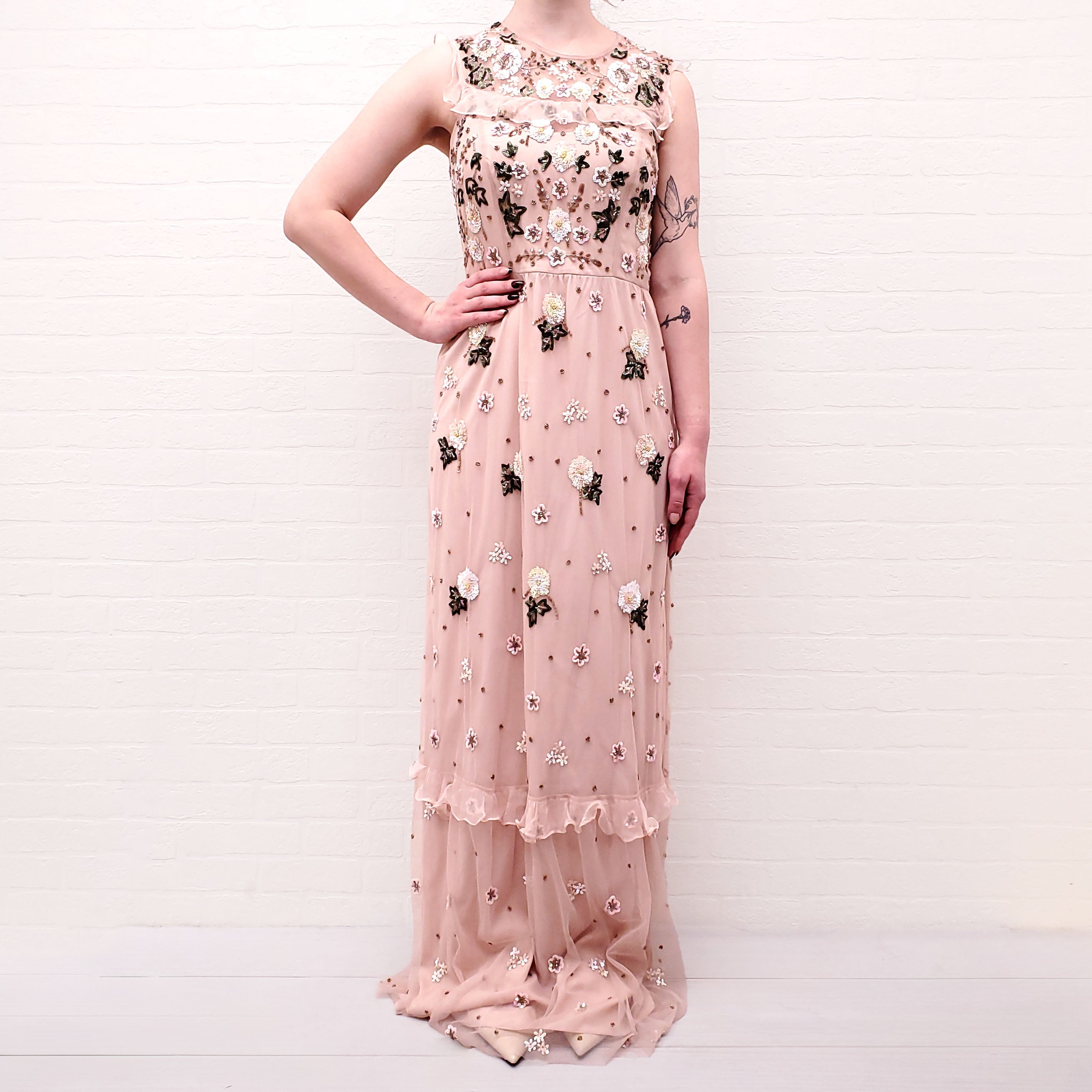 NEEDLE & THREAD MESH TULLE GOWN - SIZE 8