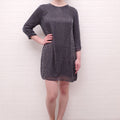 NEEDLE & THREAD PARKER GREY SEQUIN DRESS - SIZE L