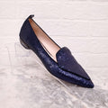 NICHOLAS KIRKWOOD NAVY SEQUIN FLATS - SIZE 39.5