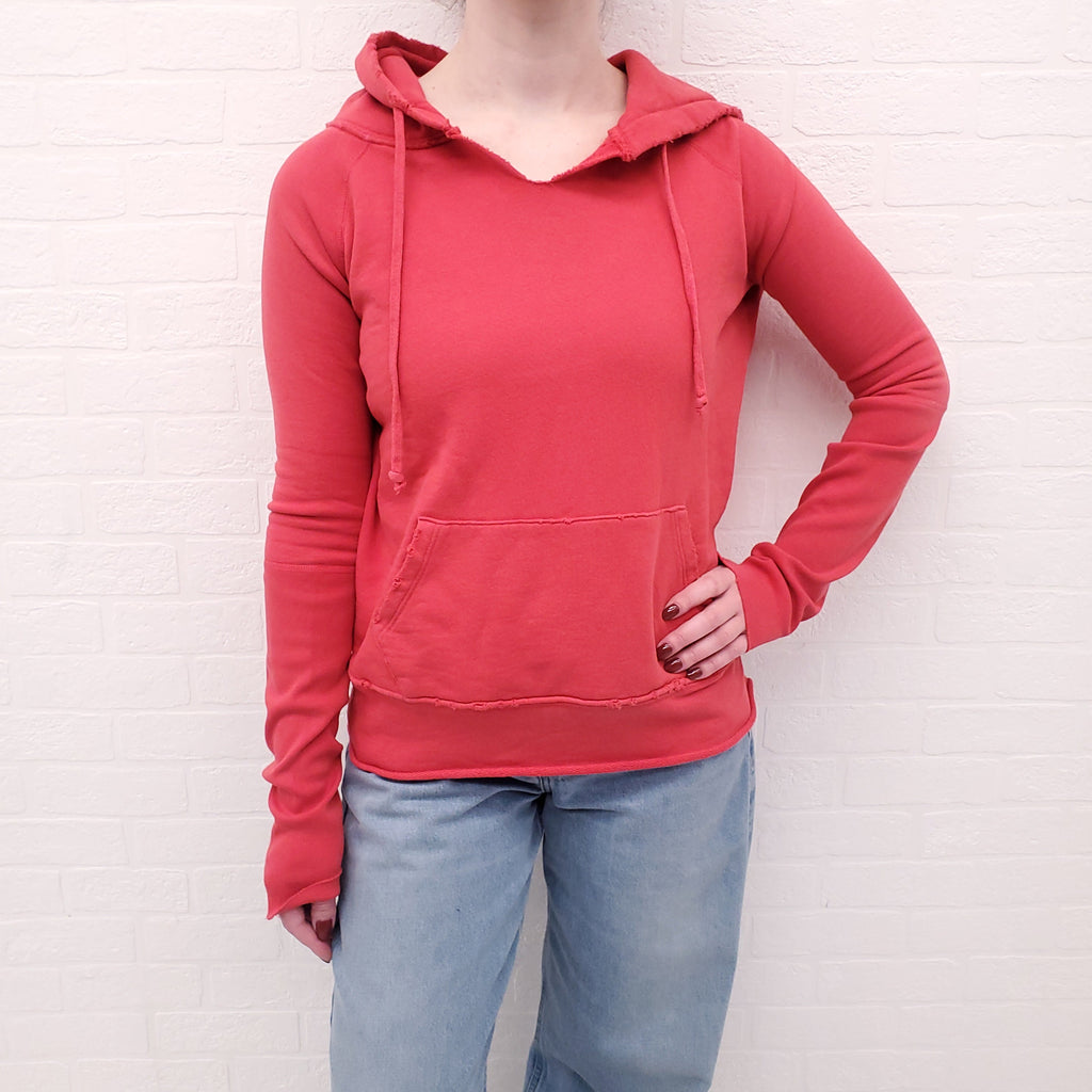 NILI LOTAN RED HOODED SWEATSHIRT - SIZE S