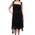 NINA RICCI BLACK SILK DRESS WITH BOW - SIZE 36