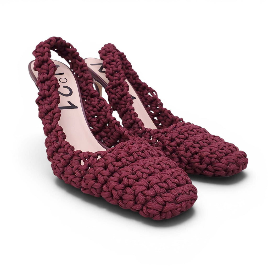 Nº21 BURGUNDY KNIT HEELS - SIZE 40