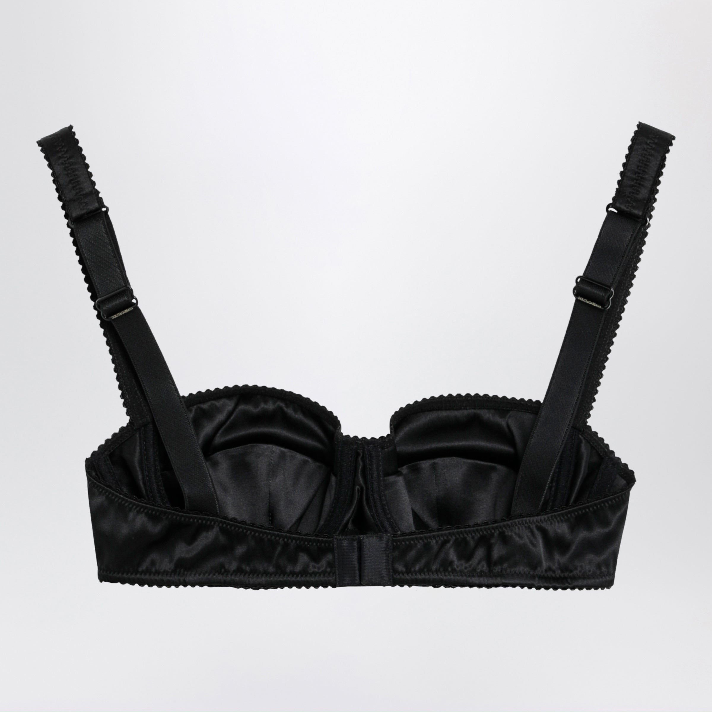Dolce&Gabbana Balconette Bra In Stretch Silk Satin, Black Women
