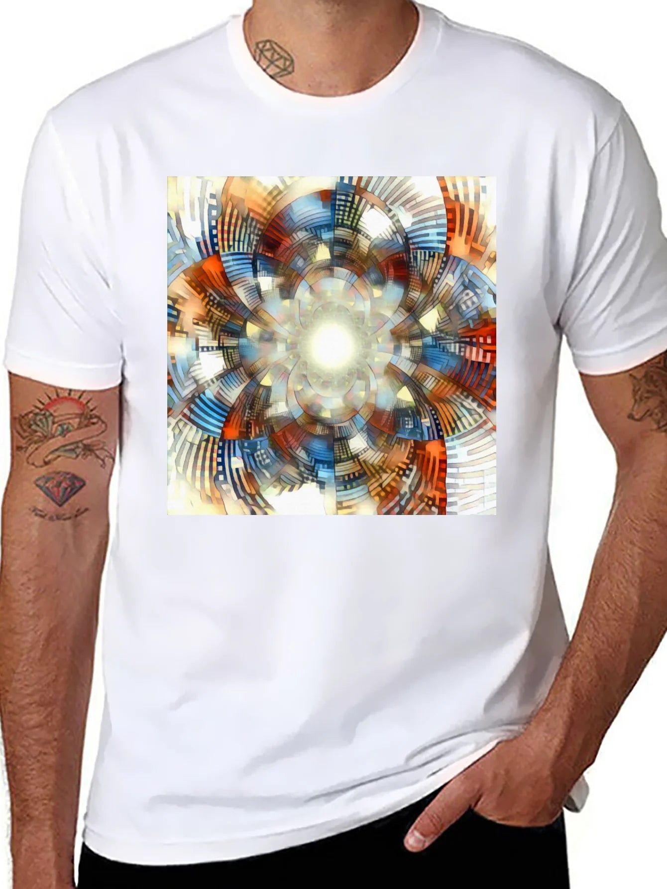 Abstract Geometric Print T-Shirt