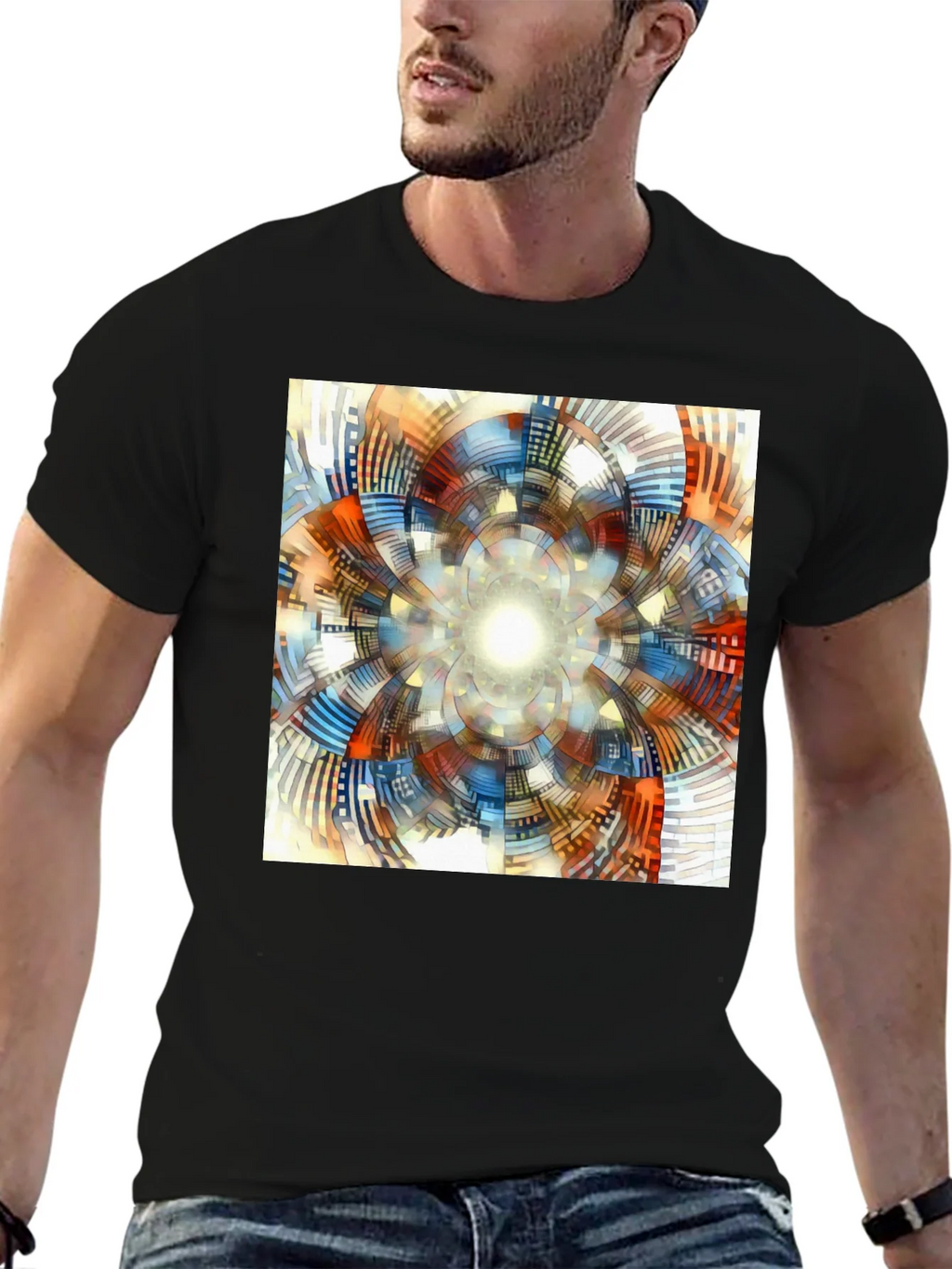 Abstract Geometric Print T-Shirt