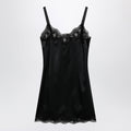 Dolce&Gabbana Black Silk Satin Slip With Lace Trim Women