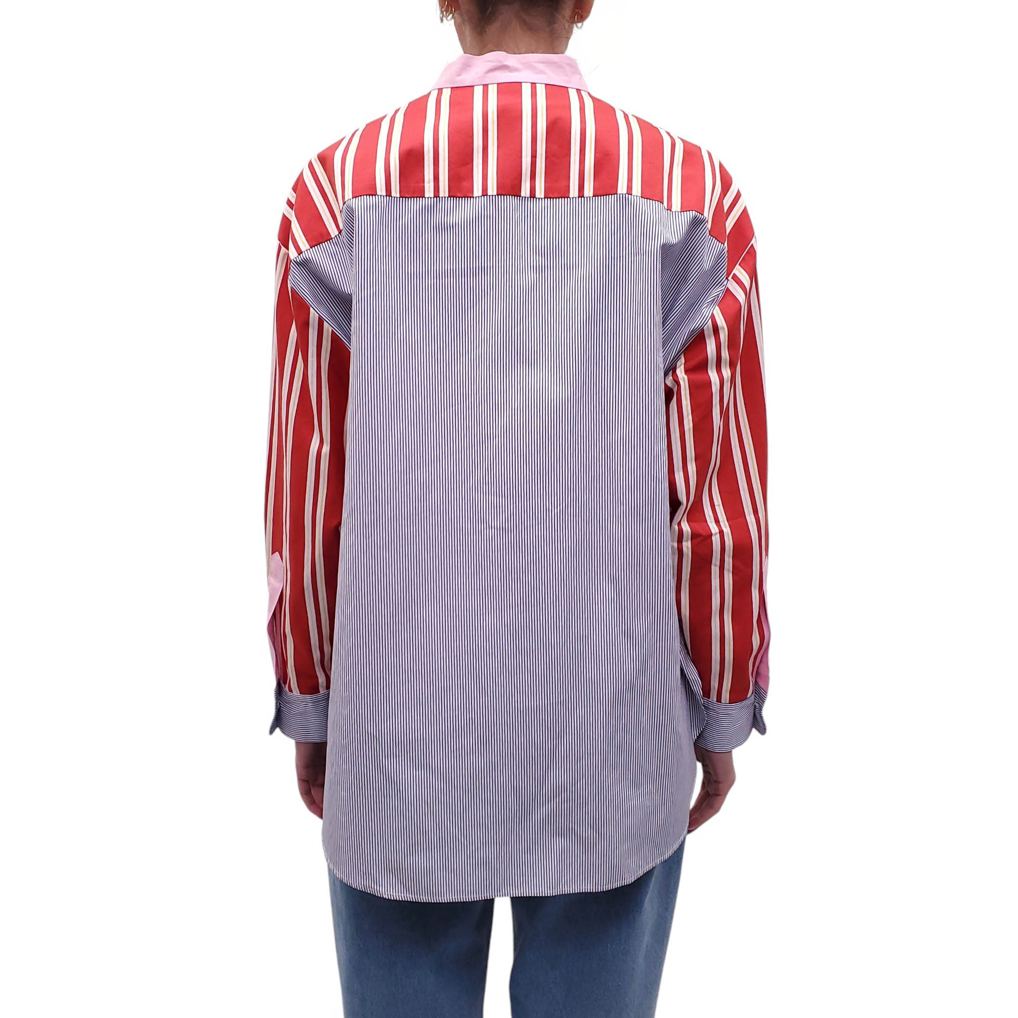 ODEEH MULTICOLOURED STRIPED BLOUSE - SIZE 40