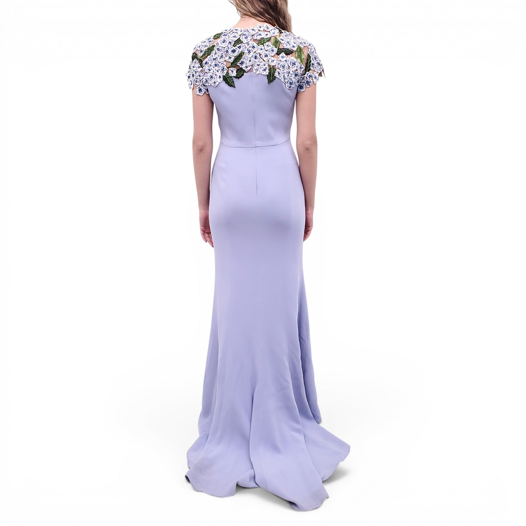 OSCAR DE LA RENTA HYDRANGEA THREADWORK EMBROIDERED GOWN  - SIZE 2