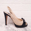 OSCAR DE LA RENTA LINEN HEELS - SIZE 37.5