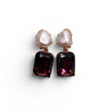 OSCAR DE LA RENTA PEARL AND RUBY DROP EARRINGS