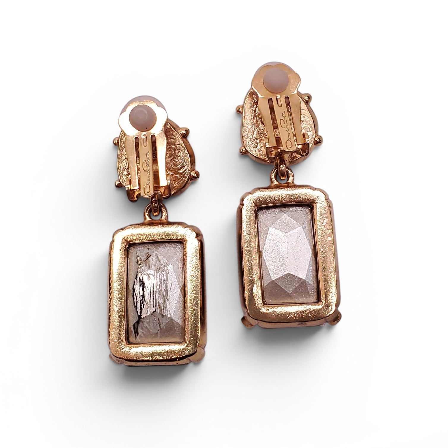 OSCAR DE LA RENTA PEARL AND RUBY DROP EARRINGS