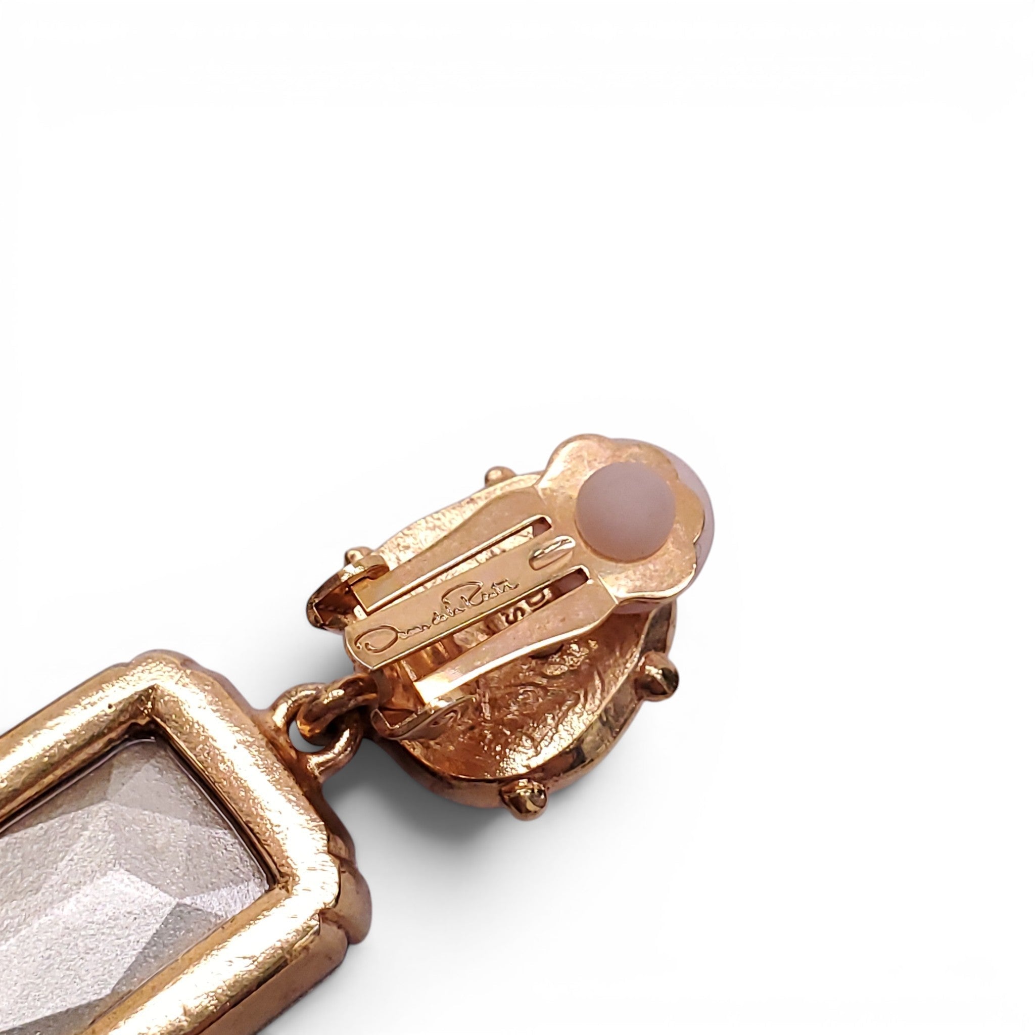 OSCAR DE LA RENTA PEARL AND RUBY DROP EARRINGS
