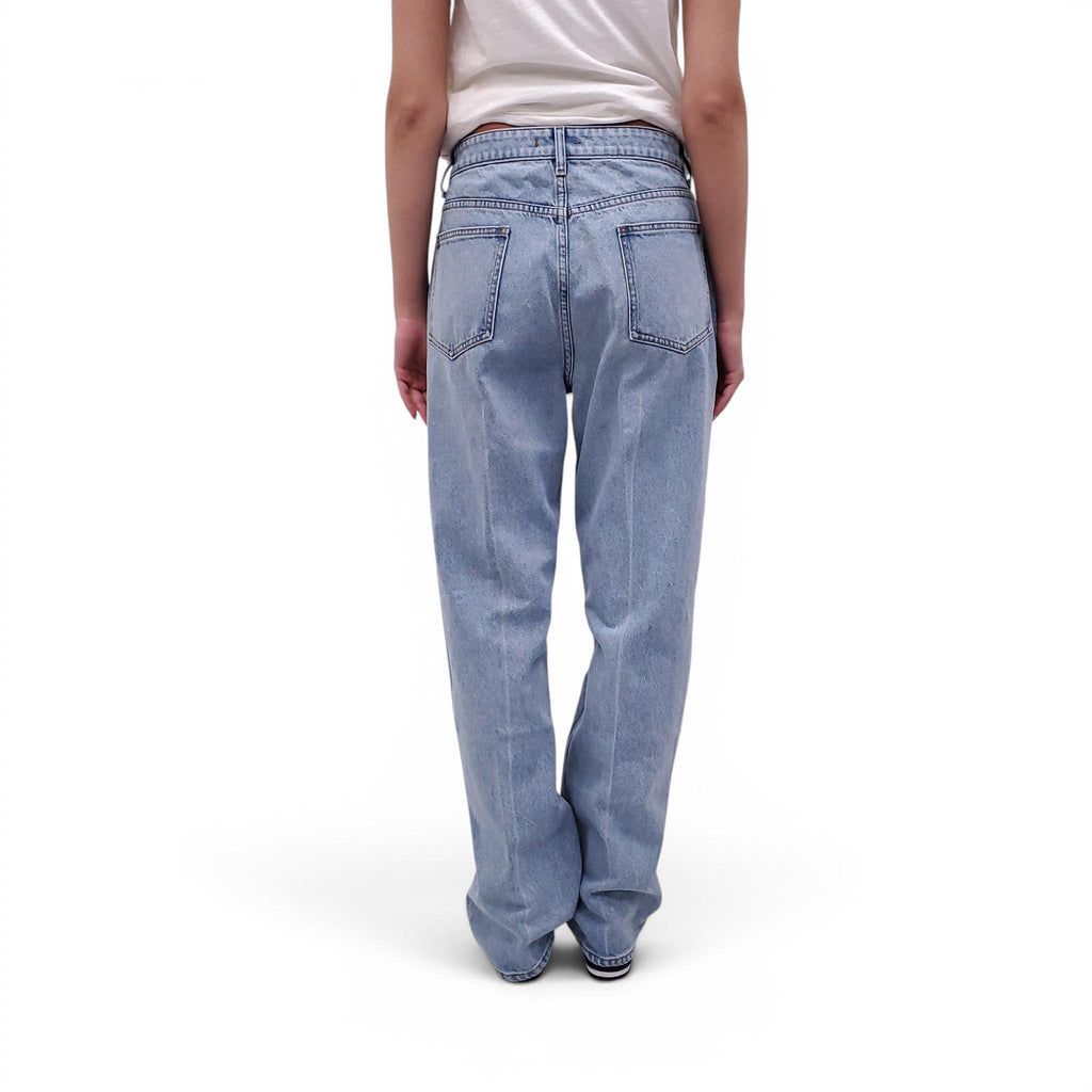OSSOU LIGHT WASH 'NOON' CREASED JEANS - SIZE 31