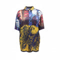 OTTOLINGER SILK LUCIE STAHL PRINT SHIRT - SIZE XS (OVERSIZED)