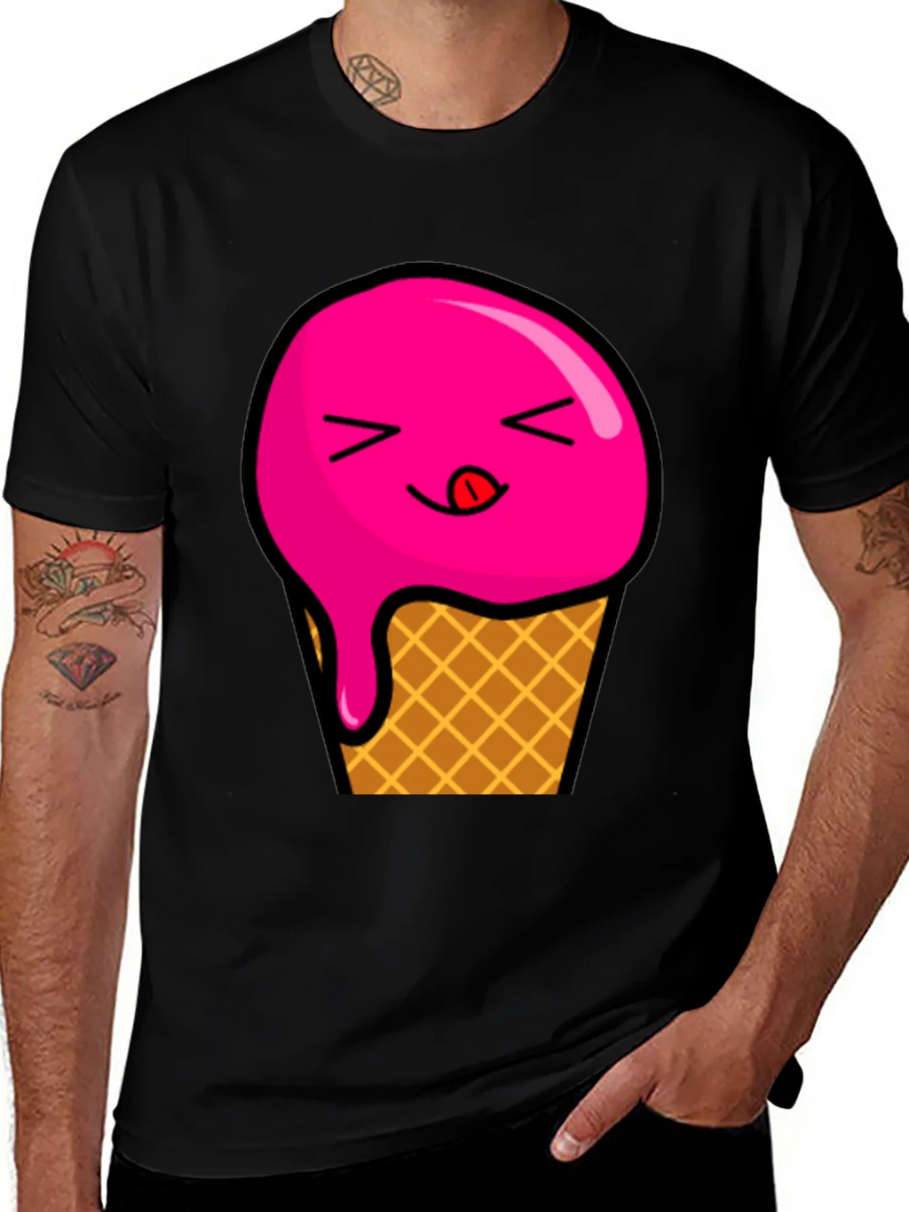 Ice Cream Graphic Tee - Unisex Black T-Shirt